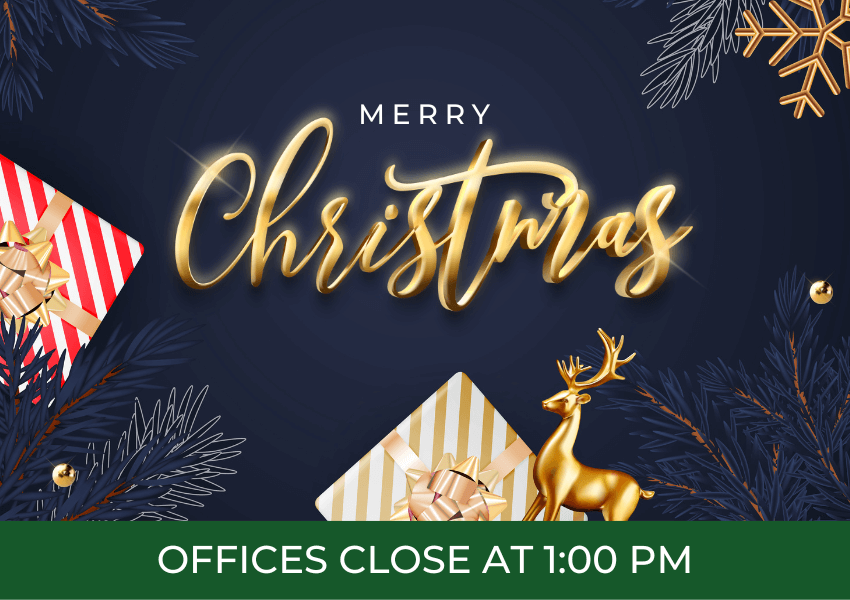 Merry Christmas CLOSES at 1pm
